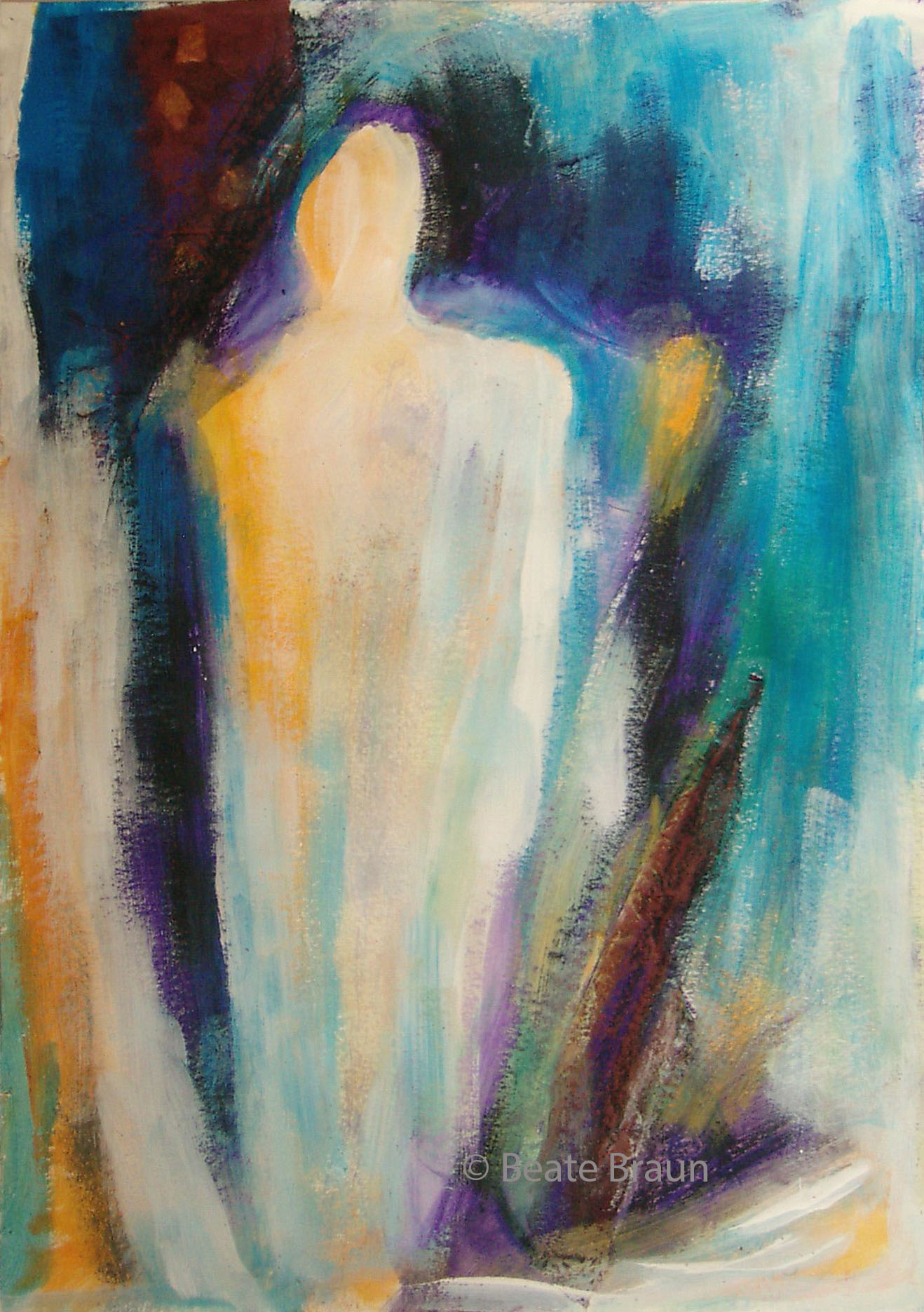Gestalten im Raum 1 | 50 x 70 cm | Mischtechnik auf Papier | 2012 