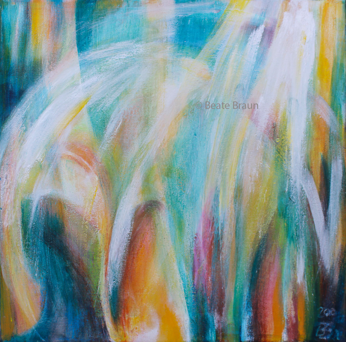 Komposition 4 | 50 x 50 cm | Mischtechnik auf Leinwand | 2015