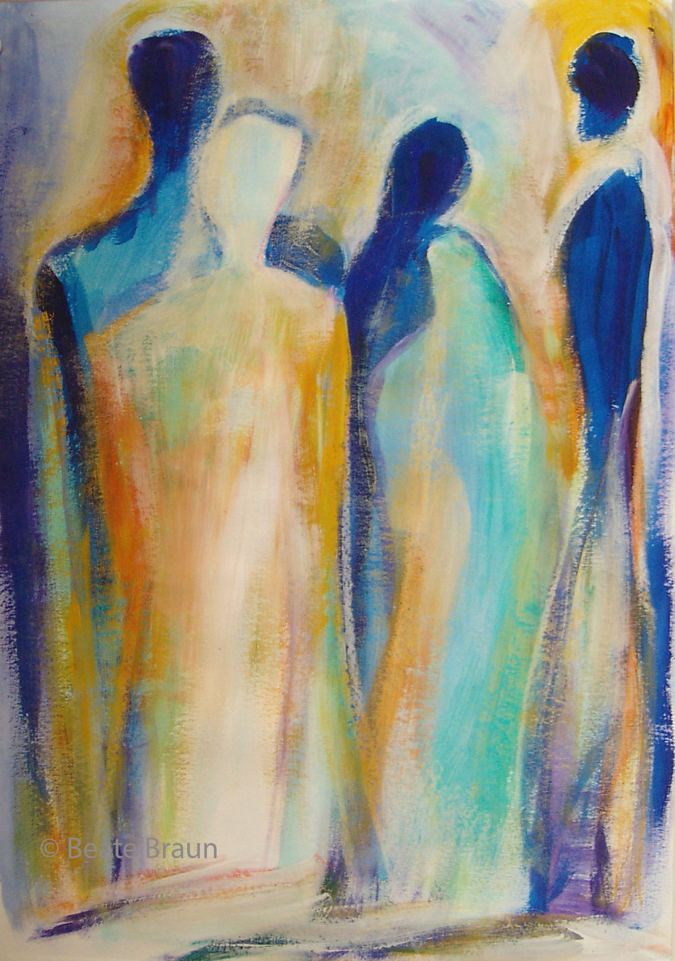 Gestalten im Raum 2 | 50 x 70 cm | Mischtechnik auf Papier | 2012 