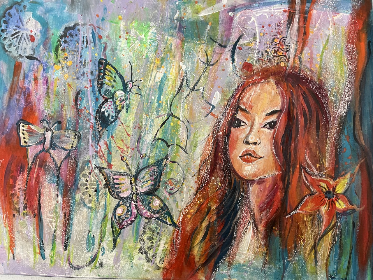 Mysterious Girl  1 | 100 x 60 cm | Acryl auf Leinwand | 2024
