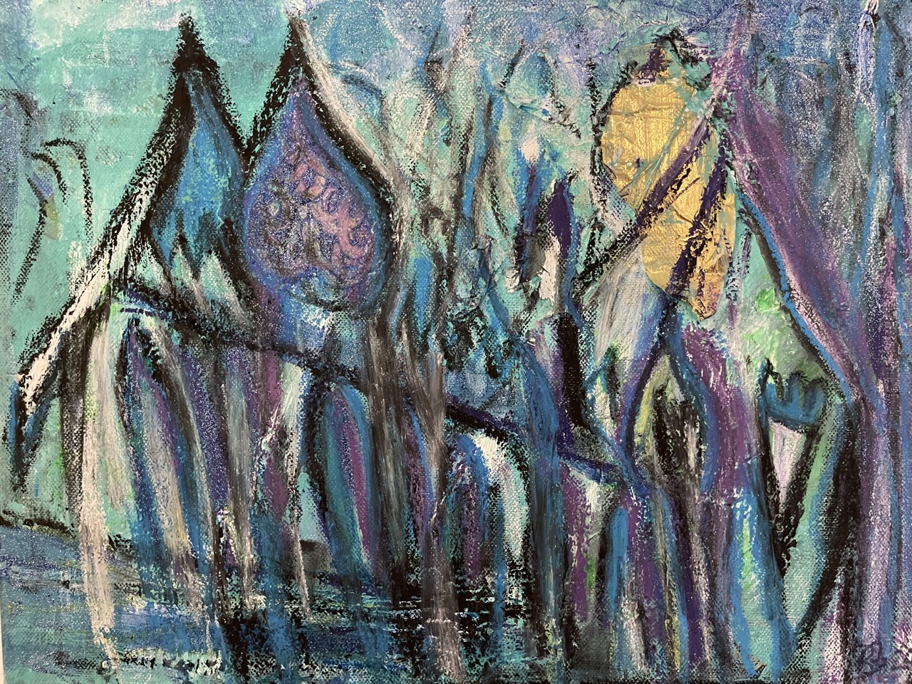 1001 Nacht II | 40 x 30 cm | Mischtechnik auf Leinwand | 2023