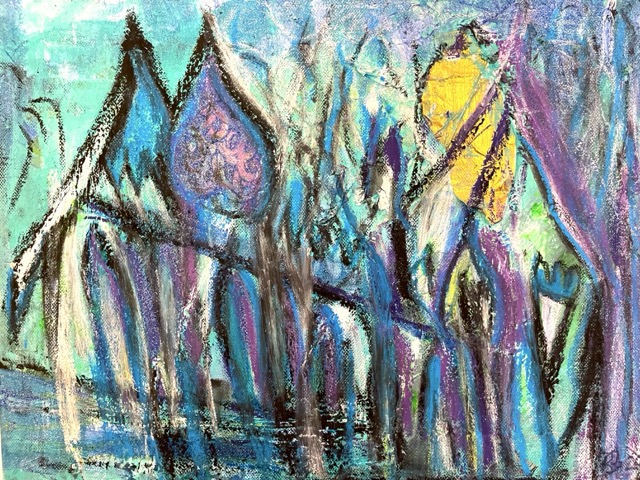 Oriental Dream 1 | 30 x 40 cm | Mischtechnik auf Leinwand | 2024