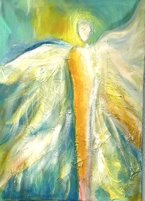 Engel in Türkis | 50 x 70 cm | Acryl auf Leinwand | 2017