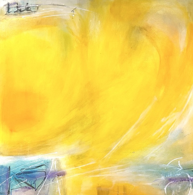 Sonnenhauch | 100 x100 cm | Eitempera auf Leinwand | 2019