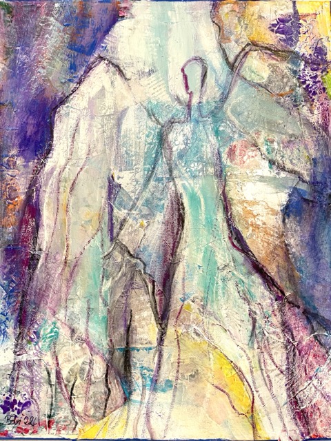 Engel der Würde | 40 x 50 cm | Mischtechnik auf Leinwand | 2023