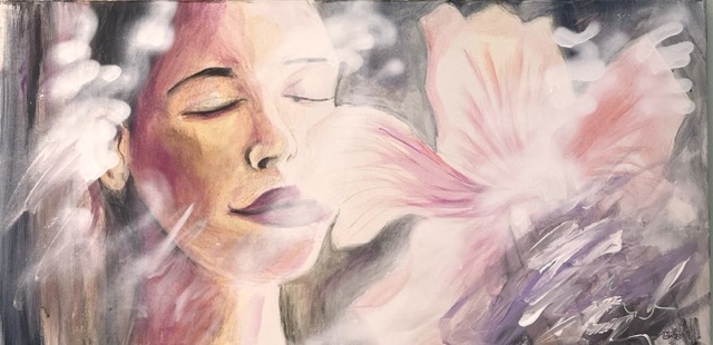 Blütenatem | 100 x 50 cm | Acryl auf Leinwand | 2024