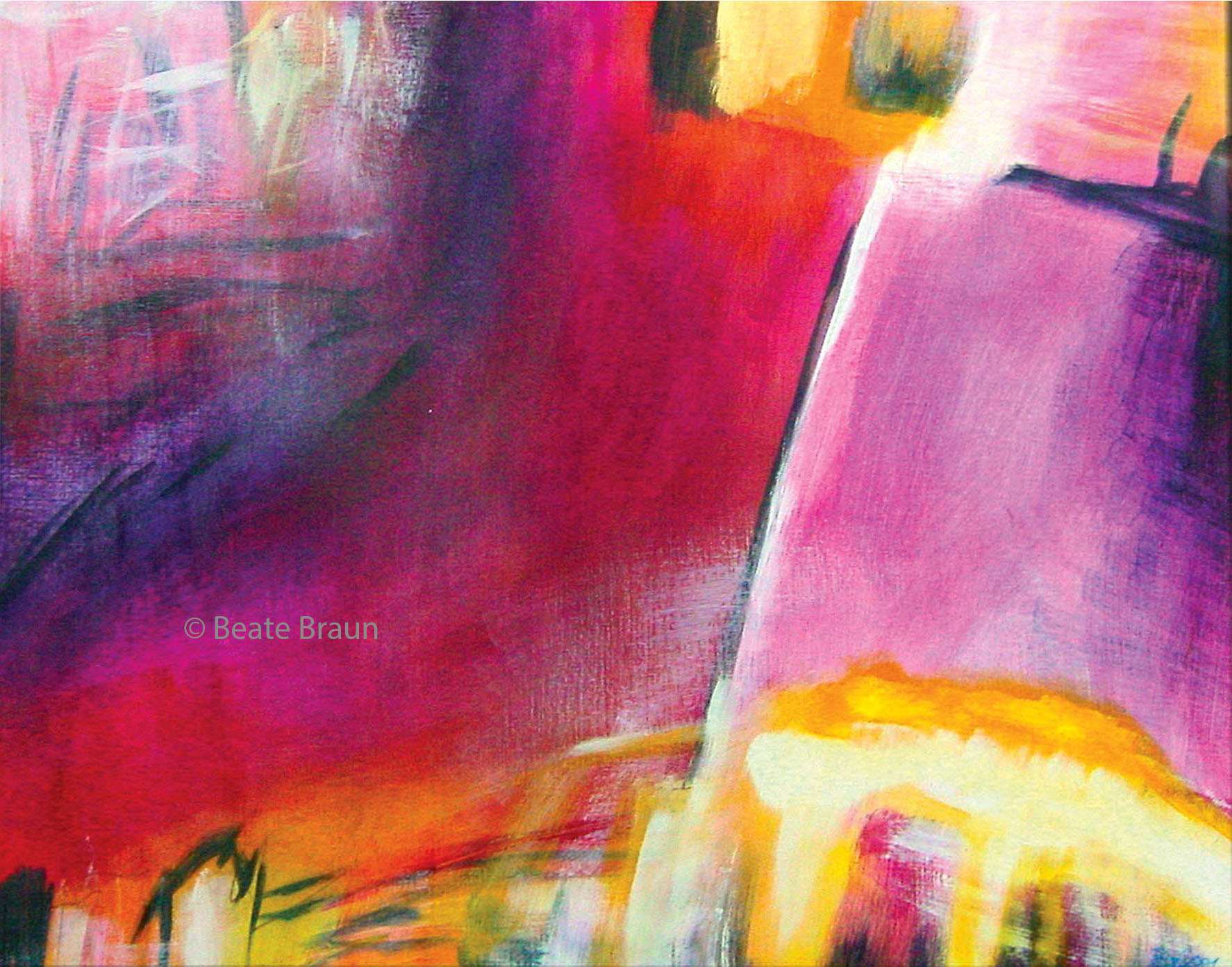Stadt im Licht | 64 x 49,5 cm | Eitempera auf Ölmalpapier | 2001