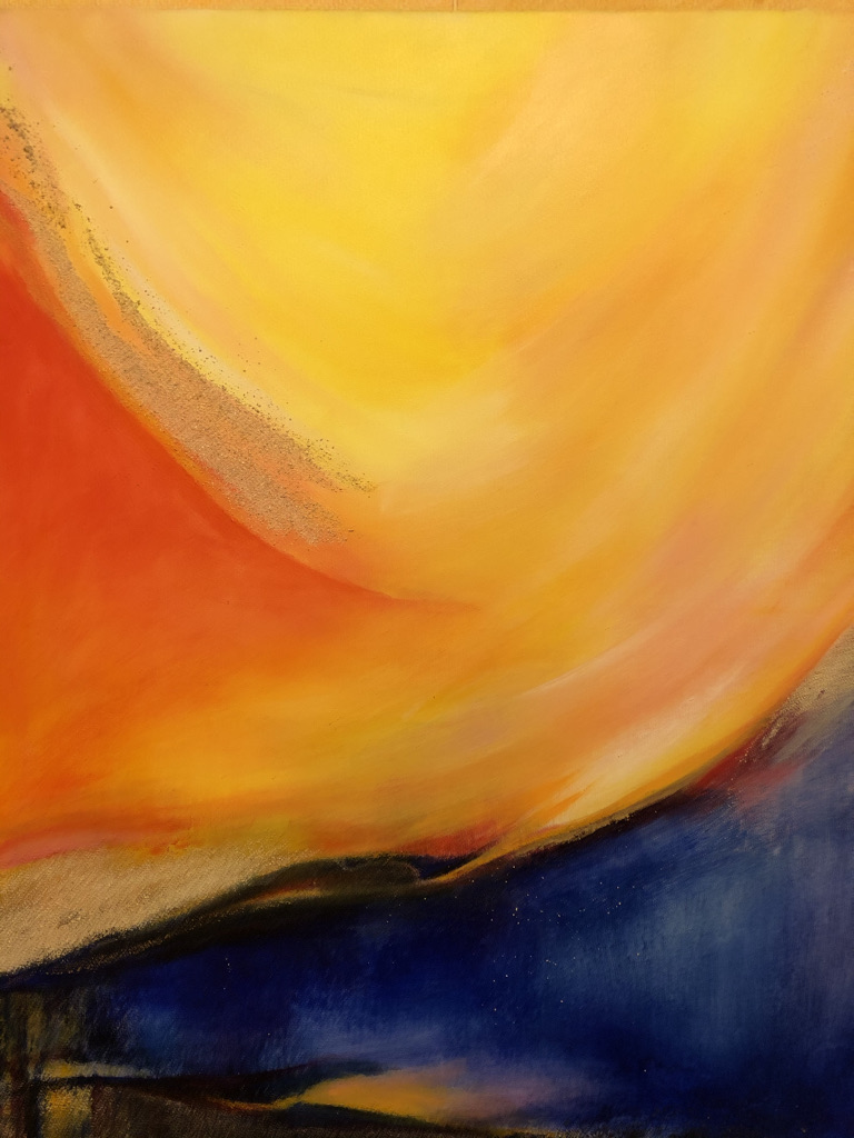 Neue Kraft | 80 x 100 cm | Mischtechnik mit Vulkansand auf Leinwand | 2010