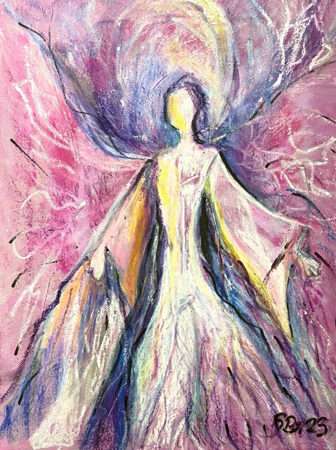 Engel der Kindheit | 30 x 40 cm | Mischtechnik auf Leinwand | 2023