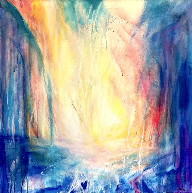 Lichtschloss | 90 x 90 cm | Acryl auf Leinwand | 2023
