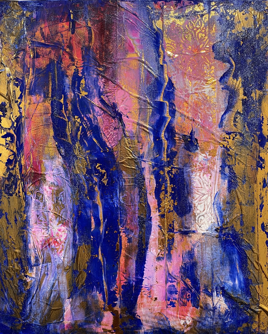 Violett Goldener Traum | 50 x 60 cm | Mischtechnik auf Leinwand | 2022