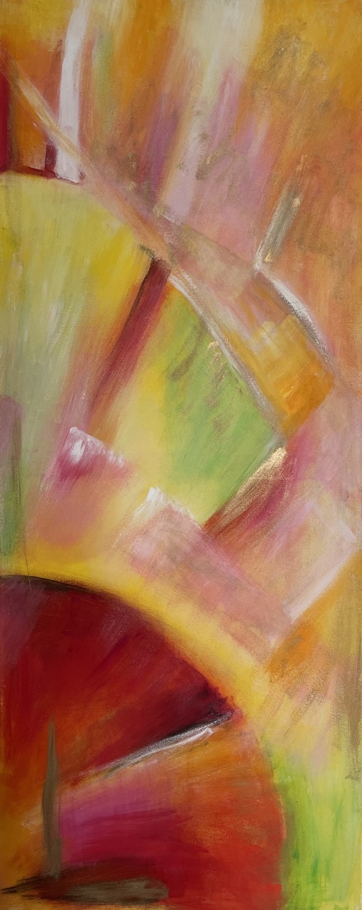 Stufensymphonie 1| 60 x 160 cm | Mischtechnik auf Leinwand | 2004