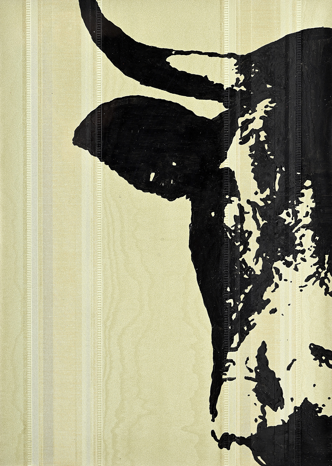 Cowed Cow / 2021 / Acrylicn on Wallpaper (アクリル絵具、ウォールペーパー) / 31 x 22 cm