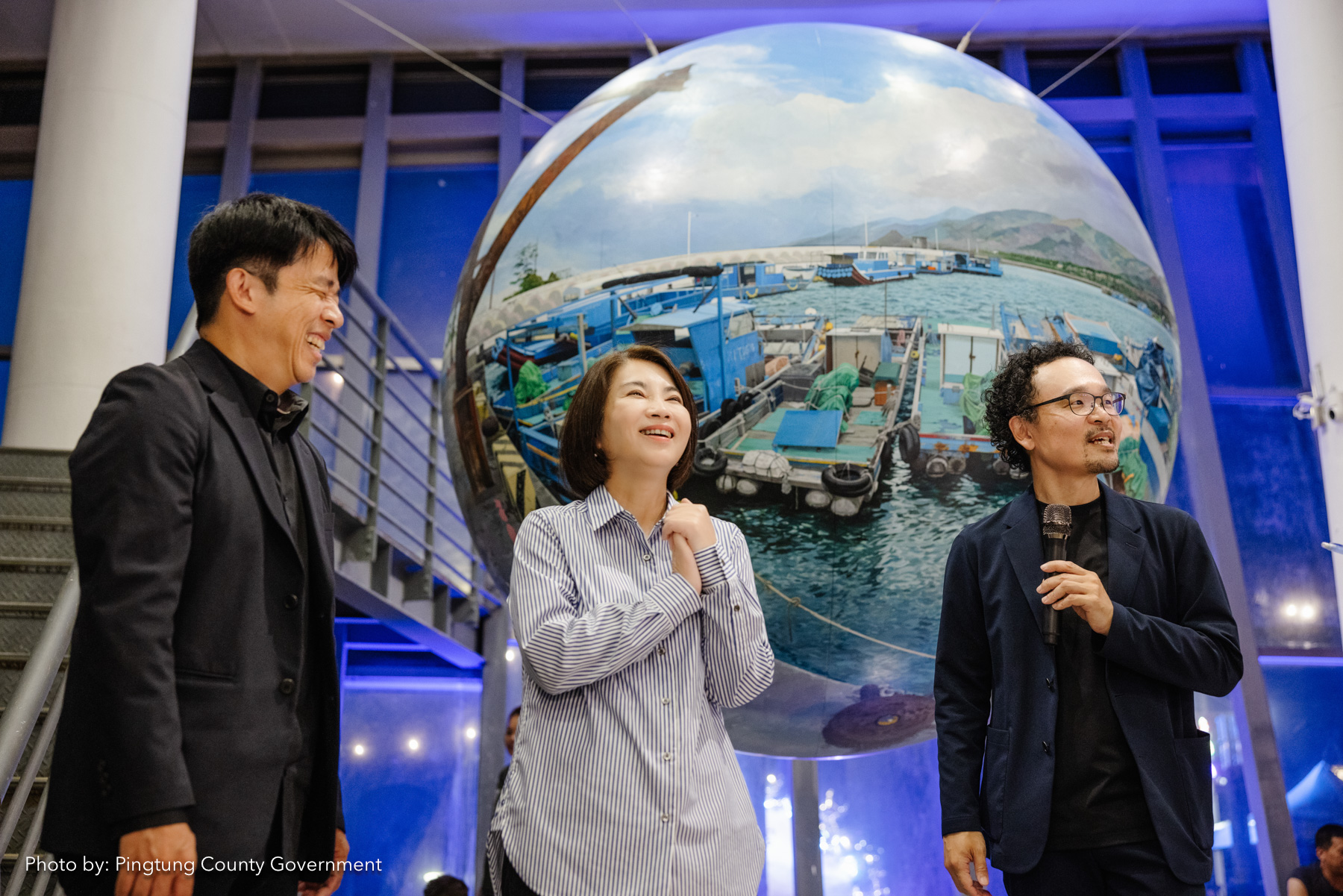OIC Creative Director/Curator Vic Tsai, Pingtung County Magistrate Chou Chun-mi, Daisuke Samejima