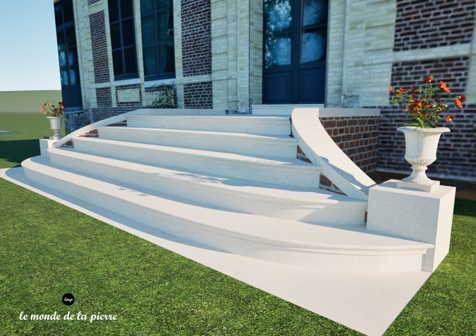 Images 3D pour la création du perron du manoir