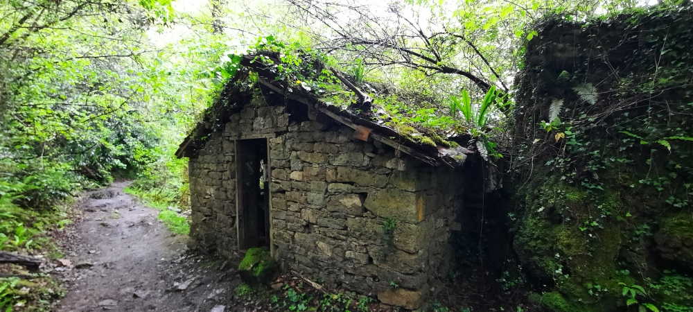 Die verfallene Mühle von außen 