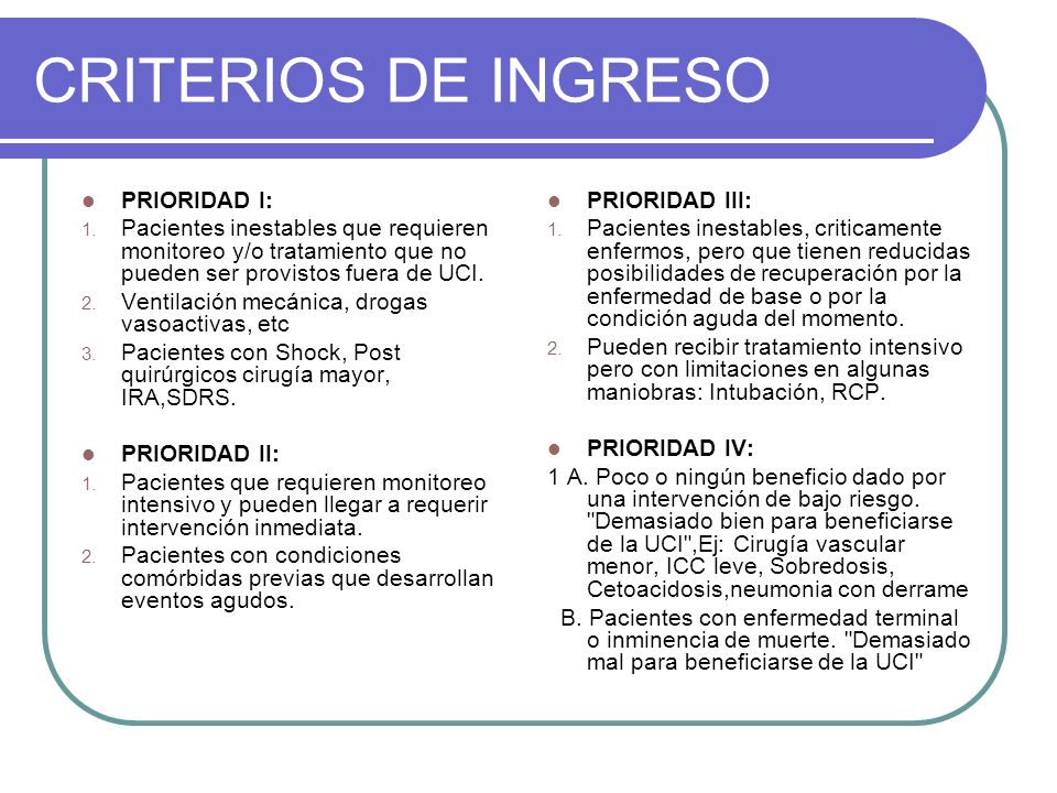 Prioridad Ingreso a UCI - Página web de pseudomonas