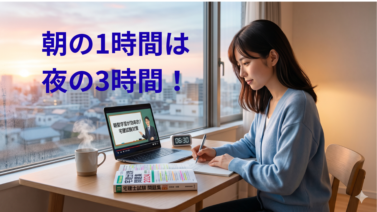 夜の3時間より朝の1時間！宅建試験に「朝型学習」を推奨する3つの理由