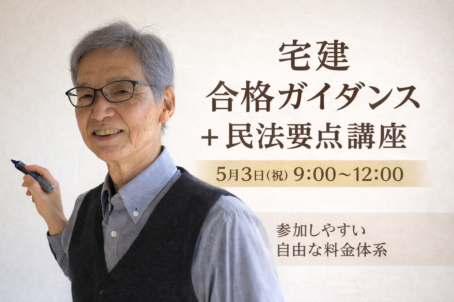 【宅建試験 合格ガイダンス＋民法要点講座のご案内】
