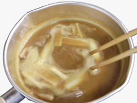 1～２分とろみが出るまで煮込んで下さい