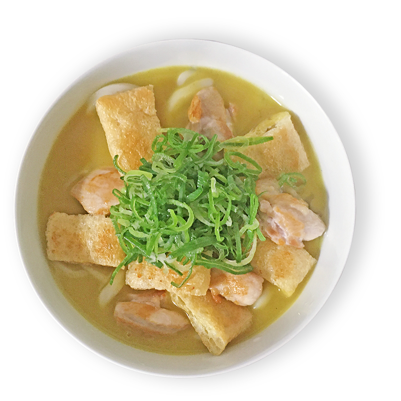 白だしを使った黄色いカレーうどん