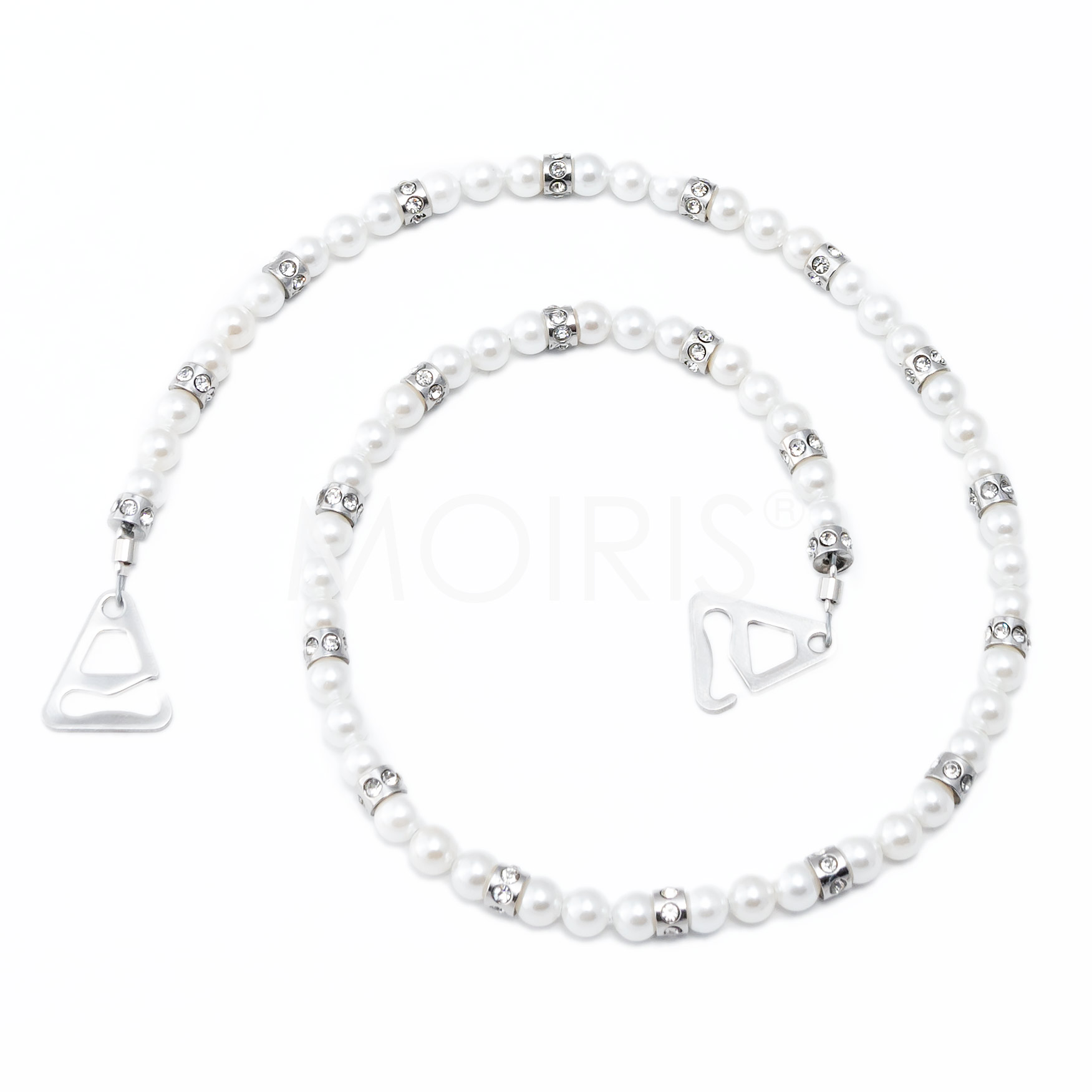 BH-Schmuckträger Cara - weiße Perlen mit Strass