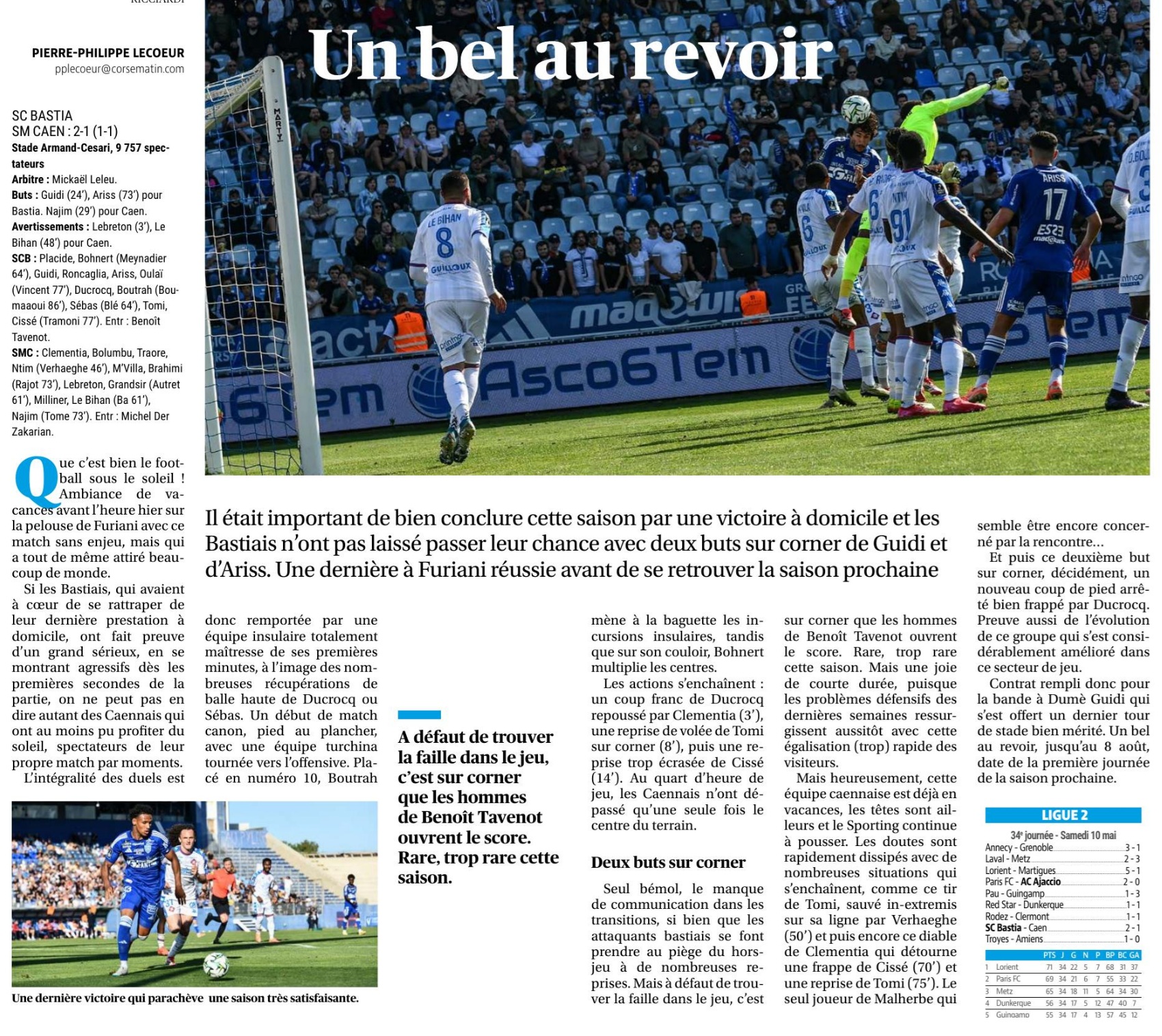 Football (coupe de Corse) - Le CA Bastia remporte sa 7e coupe de Corse