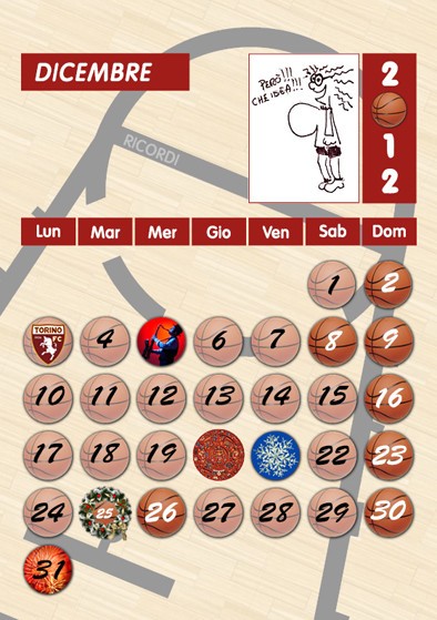 Calendario basket, concept grafico, impaginazione e stampa
