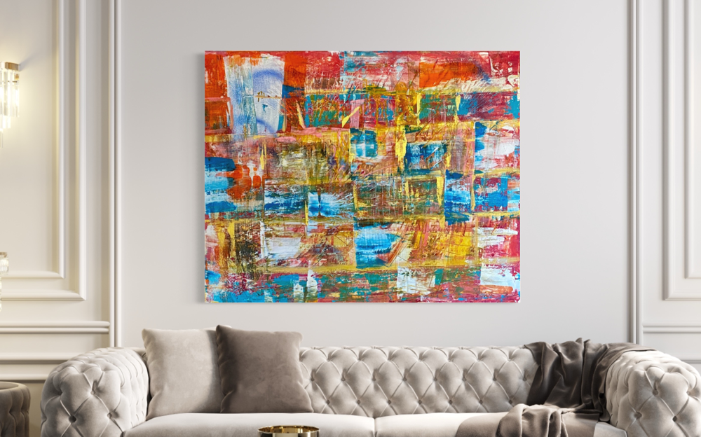 Orange Squares 1.5 x 1.2 m