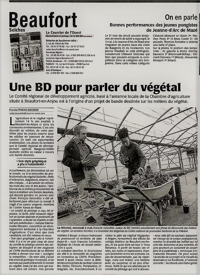 article-presse-bd-vegetal-francois-salembier-auteur-illustrateur-courrier-journal-dessin