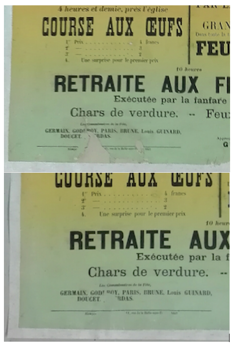 traitement des déchirures d'affiches et pigmentation