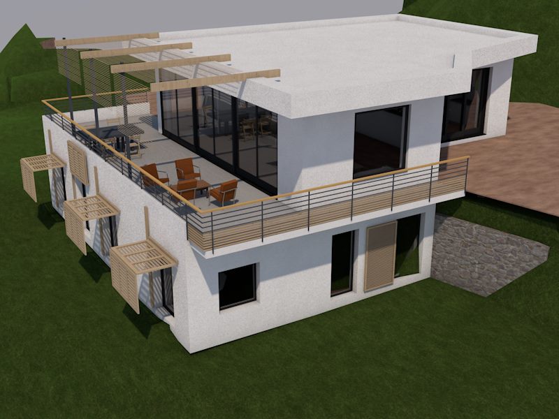 maison contemporaine Villa moderne nice cote d'azur image de synthese 3D modelisation