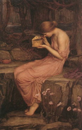「黄金の箱を開けるプシュケ」 ジョン・ウィリアム・ウォーターハウス