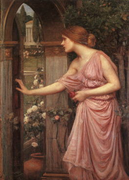 「Psyche Opening the Door into Cupid's Garden(キューピッドの庭に入るプシュケ) 」 ジョン・ウィリアム・ウォーターハウス