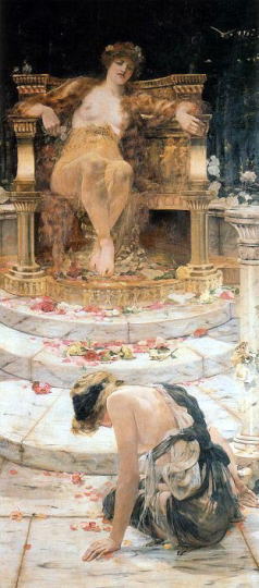 「Psyche at the Throne of Venus(ヴィーナスの王座の前のプシュケ)」 エドワード・マシュー・ヘイル