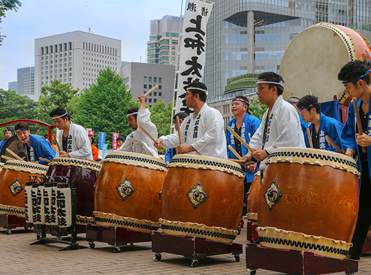 日比谷大江戸まつり 2019, お祭りパレード, 和太鼓, 組太鼓演奏, 清瀬上和太鼓保存会