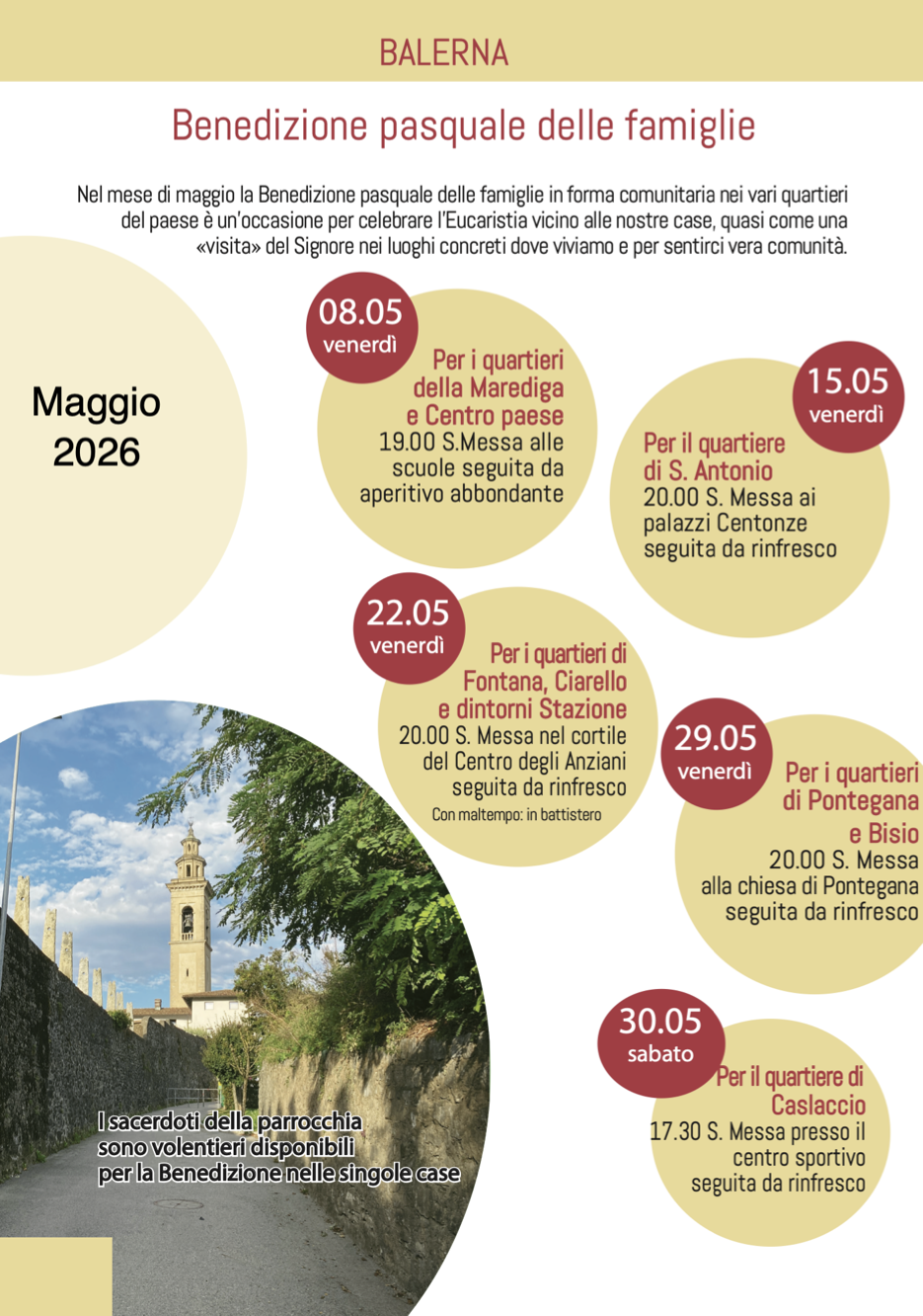 Benedizione famiglie - S. Messe dei quartieri