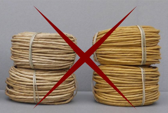 Interdits à l'atelier : rouleaux de paille de seigle toute prête