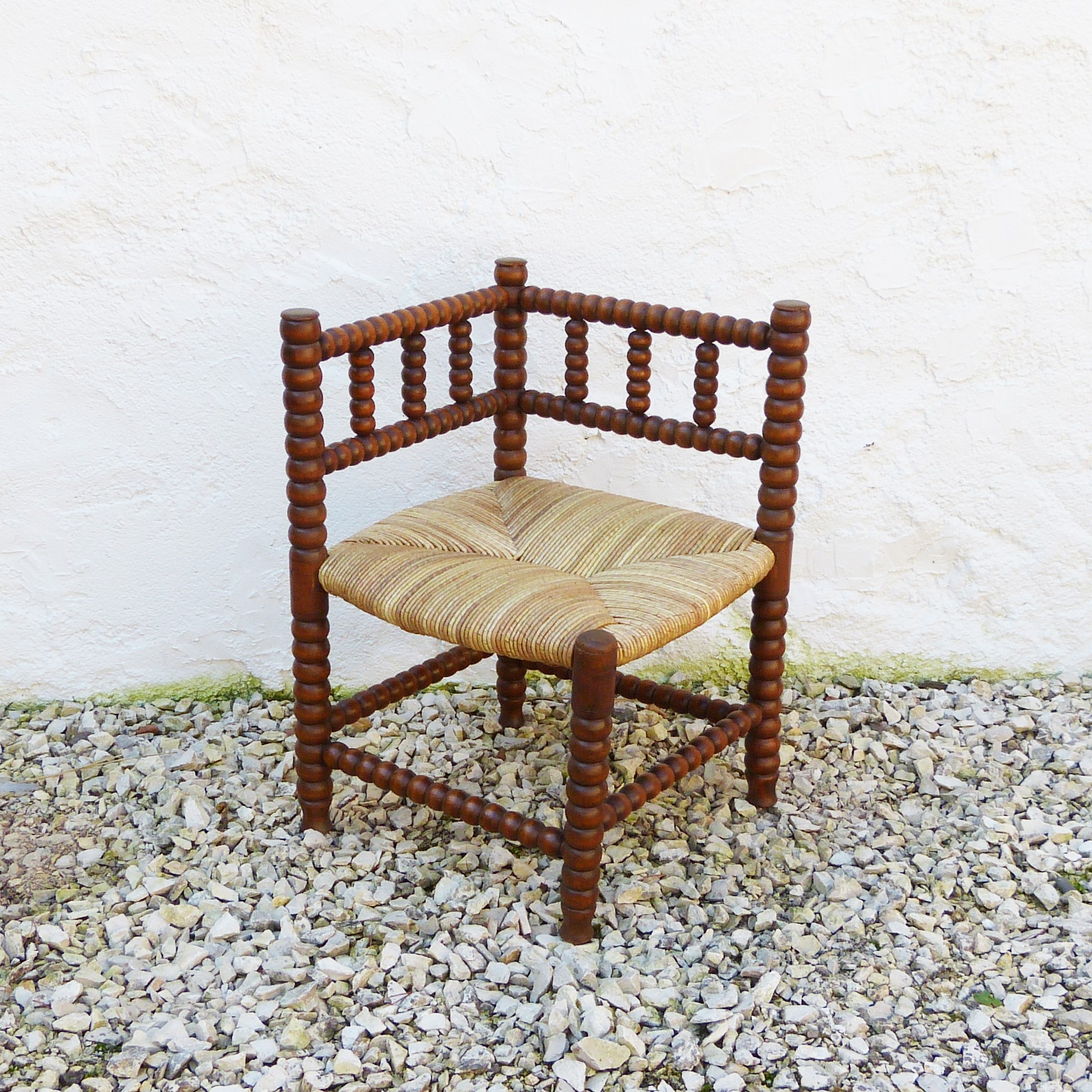 FAUTEUIL D'ANGLE fin XIXème siècle (recouvert seigle)