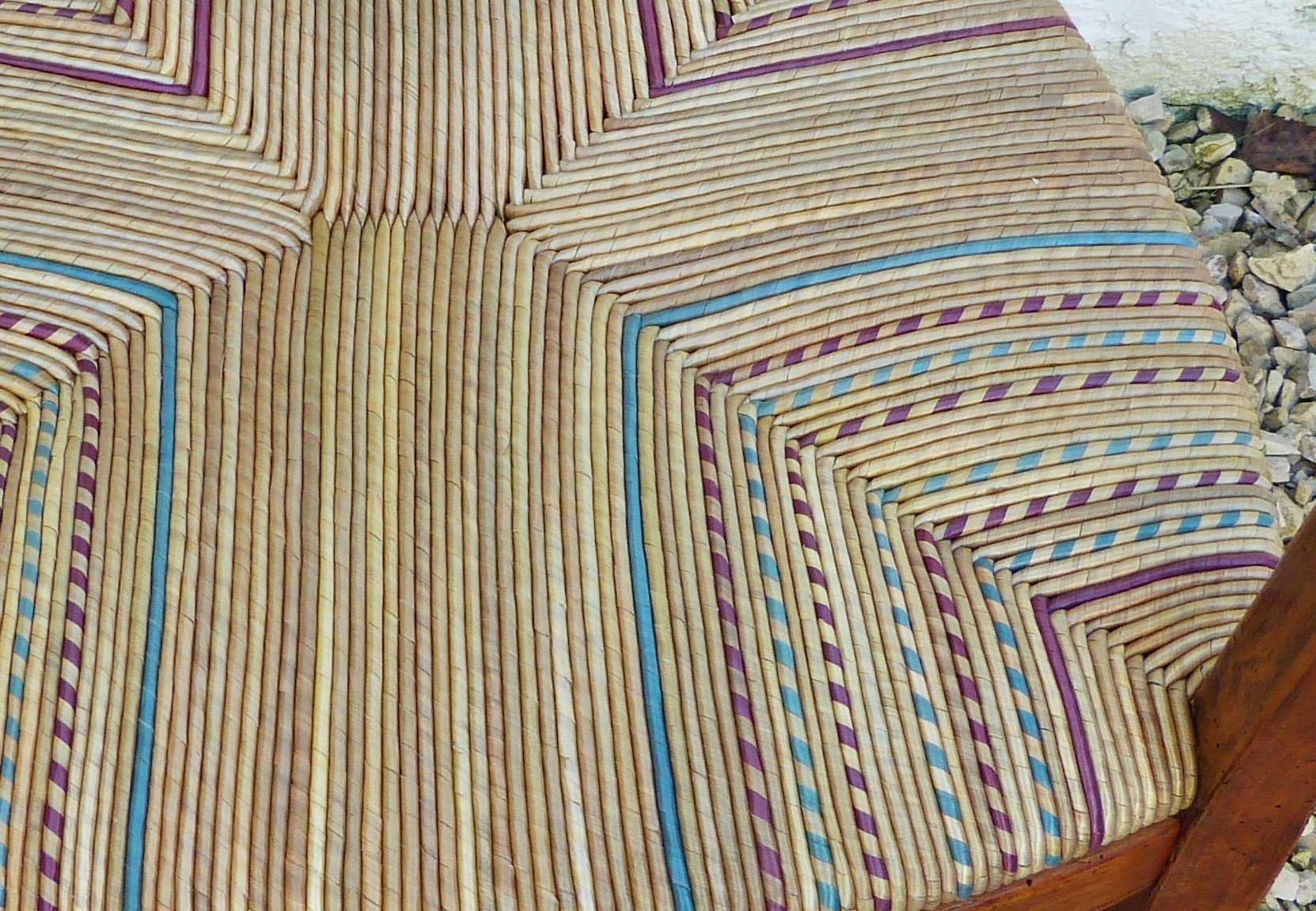 Paillage de seigle polychrome fait main