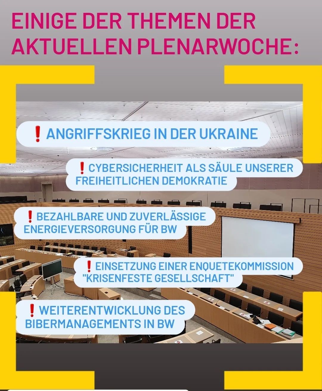 Angriffskrieg in der Ukraine, heutiges Thema in der Plenarsitzung!