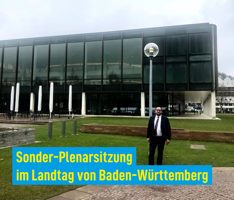 Sonder-Plenarsitzung im Landtag von Baden-Württemberg