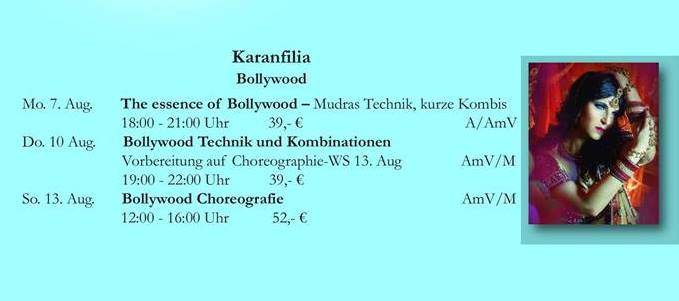 BOLLYWOOD WORKSHOP MIT KARANFILIA BEIM ORIENTAL SUMMER CAMP 2017 ORGANISIERT ON MANIS SJAHROEDDIN IM TANZHAUS NRW 