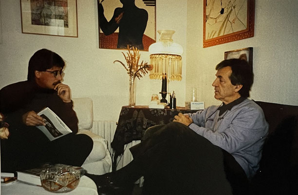 Mit Regisseur Costa Gavras in dessen Wohnung in Paris St Germain (Armin Mueller-Stahl)