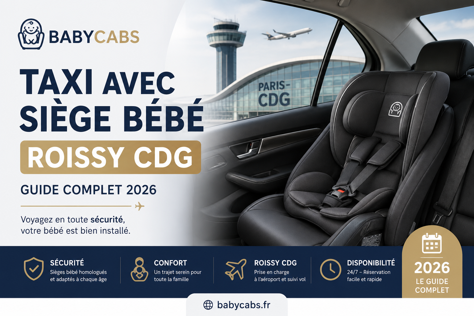 Taxi avec siège bébé Roissy CDG : le guide complet 2026