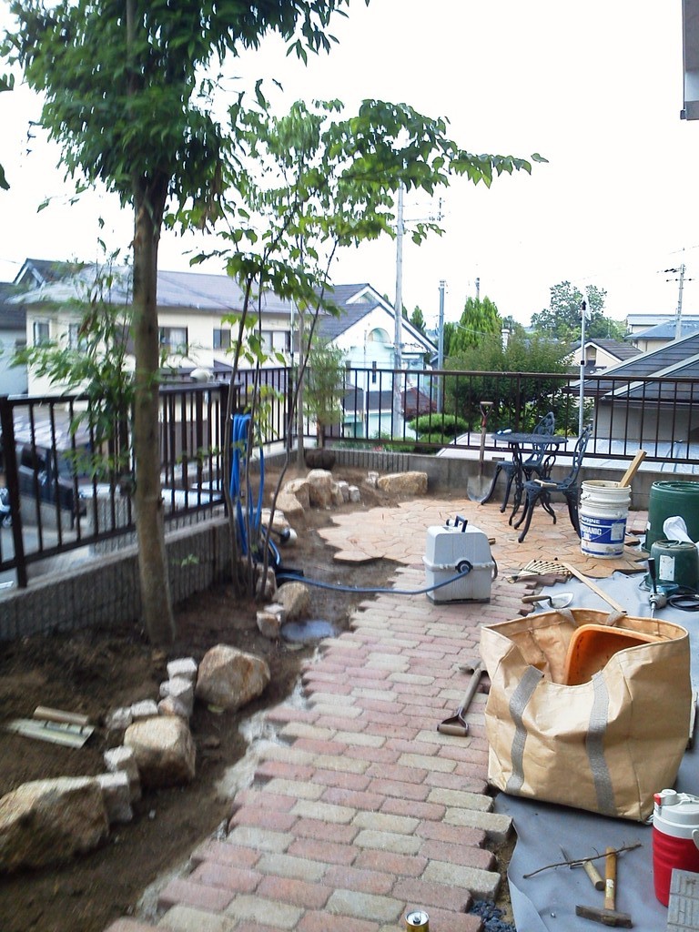庭園改修工事＠奈良県生駒市