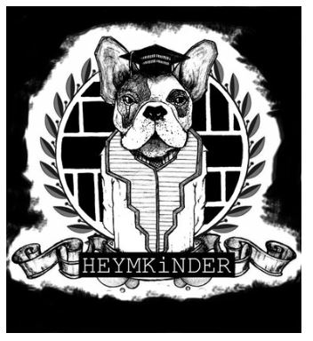 Schwarzes Herren T-Shirt mit weißem Bulli Hund als Motiv aus Erfurt von Heymkinder, Fair Trade