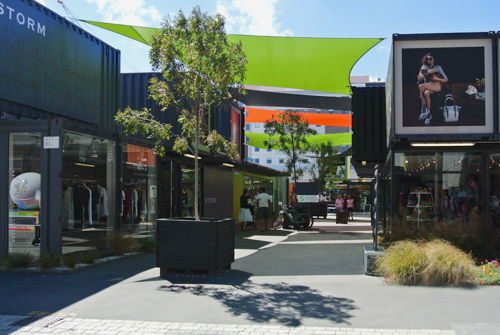 2014 | NZ Südinsel | «Christchurch», Canterbury Region: Nach dem Beben wurde in der Innenstadt aus Containern die «ReStart Mall» angelegt.