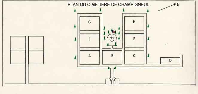 Plan du cimetiere de Champigneul