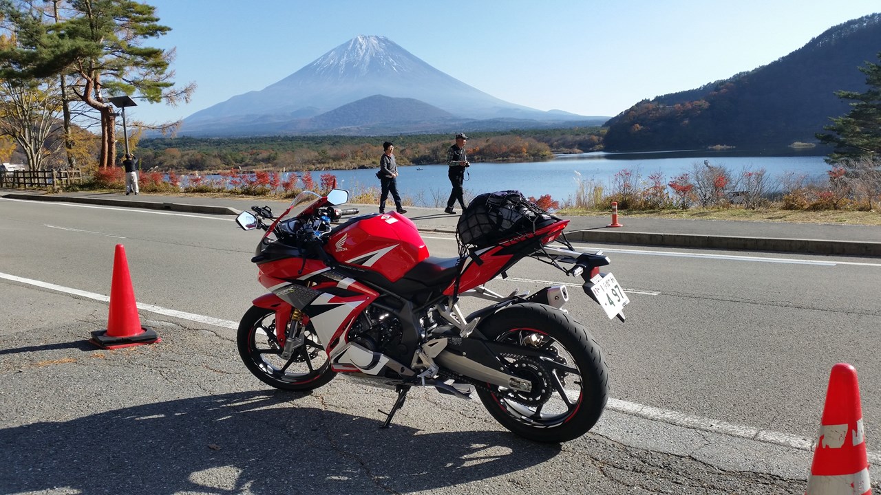 本栖湖西岸から　富士山